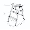 thumbnail image 4 of CONCETTA 22 Inch 3-Step Herringbone Aluminium Ladder with Non-Slip Treads and Comfortable Handrails, Sturdy Steel Ladder, Portable Heavy Duty Stepstool for Garage and Outdoor Use, Silver, 4 of 7