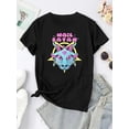 thumbnail image 2 of Camisetas para mujer Verano manga corta Tops para DeportesCreative English Cute Dinosaur Pattern Printed Women'S Fashionable Round Neck Short Sleeve, Simple Casual Sports T-Shirt, Comfortable Summer, 2 of 6