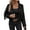 Black, variant on Women's Faux Suede Leather Tassel Jackets with Lining Cropped Fringe Coats Fall Fashion Must Haves