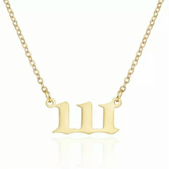 GKNET Fashion Angel Number Stainless Steel Pendant Necklaces Chain Womens Delicate Jewelry Gift-111 (Stainless Steel)