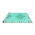 thumbnail image 2 of Ahgly Company Machine Washable Indoor Rectangle Southwestern Turquoise Blue Country Area Rugs, 3' x 5', 2 of 4