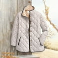 thumbnail image 3 of Audhol Oversized Puffer Jacket Women, Printed Plus Size Women's Winter Quilted Jacket Long Sleeved Button Down Jacket Lightweight Padded Jacket Women Puffer Jacket Light Ashy XS, 3 of 5