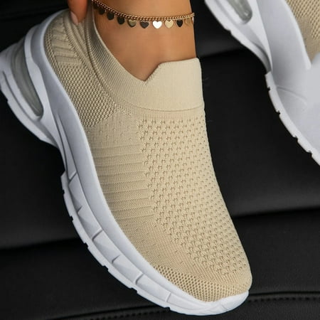

Women s Fashion Casual Mesh Breathable Wedges Slip On Sneakers Shoes