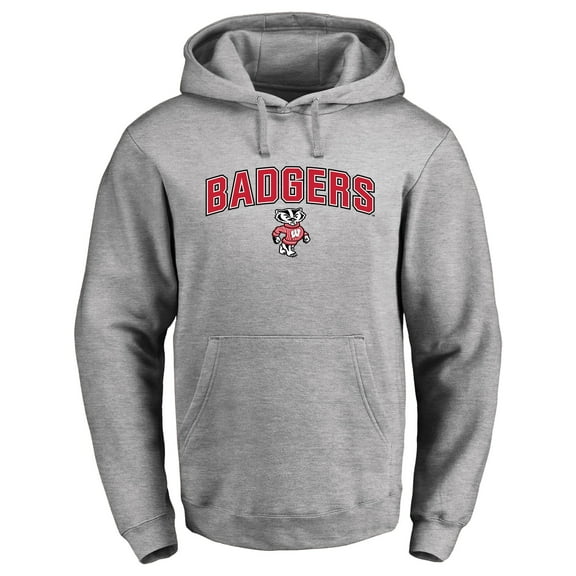 Men's Ash Wisconsin Badgers Proud Mascot Pullover Hoodie