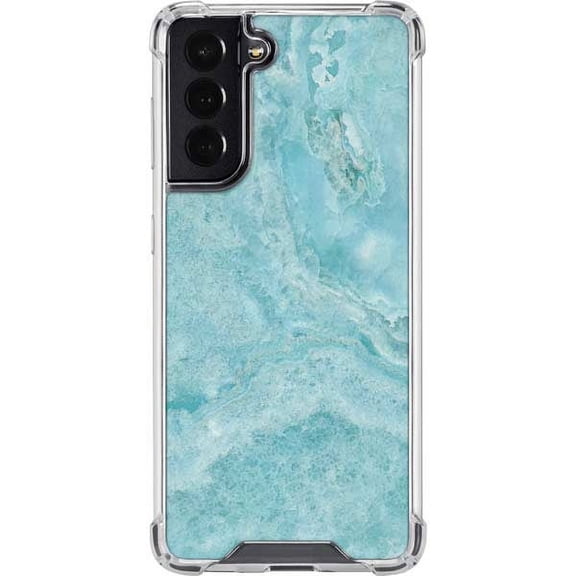 Skinit Marble Crystal Turquoise Galaxy S22 Clear Case