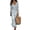 Light Blue, variant on Women's Vintage Solid V Neck Long Sleeve Knit Sweater with Satin Cami Top & Maxi Dress Set, Casual Elegant Satin Slip Dress and Loose Knit Pullover Two-Piece for Daily Wear - Complexion M