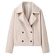 thumbnail image 1 of Abrigo Corto de Lana de Invierno para Mujer, Corte Holgado, Cruzado, Elegante, Tipo Blazer, Estilo Marinero Crema M, 1 of 6