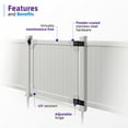 thumbnail image 4 of 4ft H x 4ft W (1 Gate) No Dig Westport Gate Kit, White Vinyl Privacy Yard Fence Gate with Hardware Included for Westport Fence Kit, Durable Outdoor Gate for Yard or Garden, WamBam Fence BL19106, 4 of 8