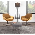 thumbnail image 4 of Wayne Contemporary Swivel Lounge Chair in Black Metal and Chartreuse Velvet by LumiSource, 4 of 11
