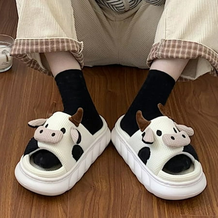 

〖Yilirongyumm〗 White 40-41 Slippers For Women Cotton Linen Soft Sole Slippers Cute Cartoon Home Slippers Home Slippers Anti Slip Slippers Flip Flops Home Outdoor Slippers