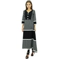 thumbnail image 2 of Phagun Kurti Imprimée Noire pour Femme, Tunique Longue en Coton Évasée, Kurta à Manches 3/4-24, 2 of 6
