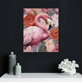 thumbnail image 4 of FUMJ Flamingo with Peony Flowers Picture Wall Art Beautiful Watercolor Flamingos Canvas Prints Decor Modern Paintings Photo for Girls Bedroom Living Room Home Decoration,, 4 of 4