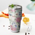 thumbnail image 4 of 30oz Pioneer Flower Floral Print Pattern Tumbler, Double Wall Vacuum Insulated Cup, BPA-Free Leak Proof Lid & Reusable Straws, Hot 12h, Cold 34h, 4 of 6