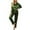 Army Green, variant on Women's Classic Button Down Long Satin Silk Pajama Set