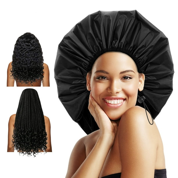 Auban Extra Large Shower Cap, DoubleLayer Waterproof Reusable, XL