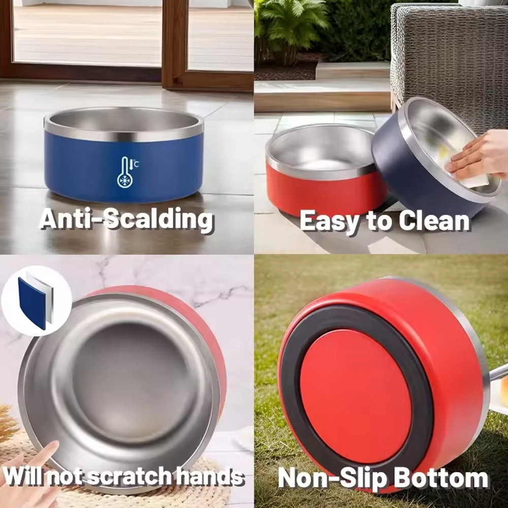 Dh Yeti Style Doodle Head Food/Water Bowl, Premium Stainless-Steel Pet Bowl