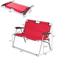 thumbnail image 2 of Costway Banc de Camping Pliant pour 2 Personnes Causeuse Portable Chaise Double Extérieur Rouge, 2 of 9