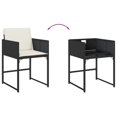 thumbnail image 5 of vidaXL 11 Piece Garden Dining Set with Cushions Black Poly Rattan, 5 of 5