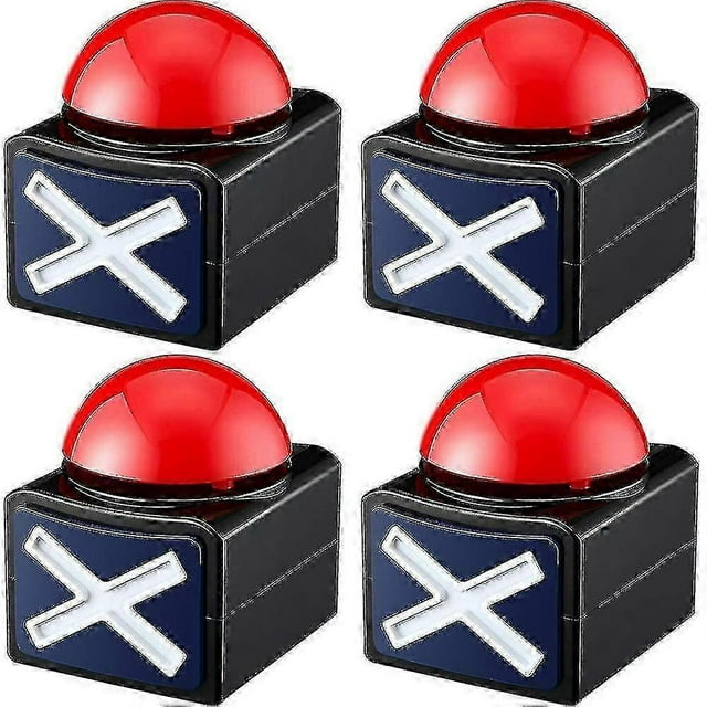 4pcs Game Buzzer,game Buzzer Alarm Sound Play Button With Light Trivia Quiz Got Talent Buzzer Game