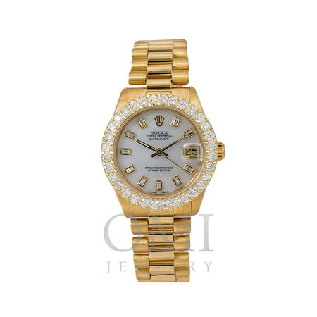 Rolex Datejust Diamond Watch, 6827 31mm, Silver Diamond Dial With 2.25 CT Diamonds, Rolex, Adult, Male