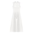 thumbnail image 6 of YiZYiF Floral Lace Lyrical Dance Dress for Women Sleeveless Modern Contemporary Dancewear White XXL, 6 of 7