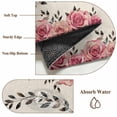 thumbnail image 6 of Large Area Rugs for Living Room Bedroom, Pink Roses 6'x9' Rug Washable Carpet Runner Indoor Outdoor, Spring Horseshoes Floral Leaves Rustic Non Slip Floor Mats Rug for Kitchen, Playroom, 6 of 8