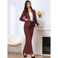 thumbnail image 4 of DARING DIVA Women's Dressy 2 Pieces Office Blazer and Pants Set XS Dark Red, 4 of 6