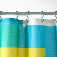 thumbnail image 3 of TOWN & COUNTRY PLAY Lucy Mid Century Squares Cotton-Rich Breathable Fabric Shower Curtain with Anti-Rust Grommets, White/Yellow/Green, 70"x72", 3 of 9