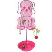 Cute Dog Jewelry Organizer Pink Earring Jewelry Stand Dresser Top Jewelry Organizer for Teens Earring Holder