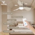 thumbnail image 3 of Ventilador de techo de 76 cm (30 pulgadas) con luz y montaje empotrado - Ventilador pequeño con luz para dormitorio/habitación infantil/habitación pequeña - Uso interior/exterior - 3 aspas, color gris, 3 of 7