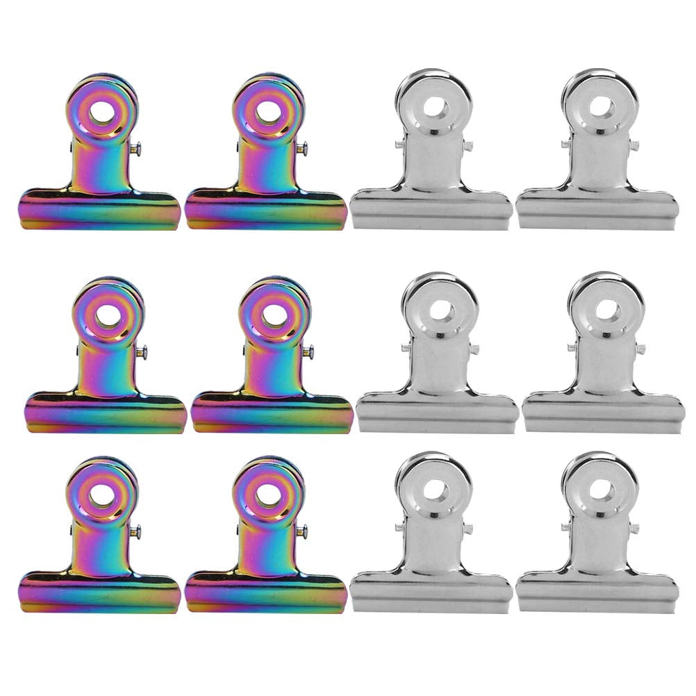 12Pcs Metal Grip Clip Ticket Clips Nail Tips Clip Metal Clips Manicure Accessory for Women Heavy Duty Binder
