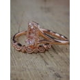 thumbnail image 2 of Sale 1.50 Carat Antique Milgrain Morganite And Diamond Moissanite Bridal Wedding Ring Set Split Shank In 10K Rose Gold For Women Cheap Affordable Set, 2 of 2