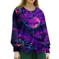 thumbnail image 4 of WTOBBY Women's Halloween Printed Nurse Uniform Top Long Sleeve Single Breasted Style - Perfect for Medical Staff and Halloween Costumes with Comfortable Button Closure,Purple 2XL, 4 of 4