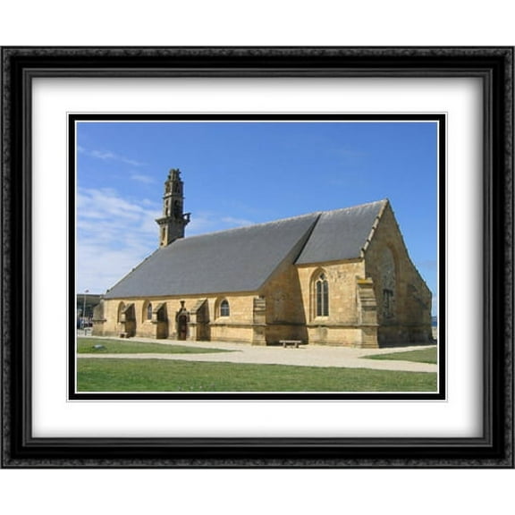 Chapelle de Notre Dame de Rocamadour 2x Matted 34x28 Large Black Ornate Framed Art Print by The Cityscape Art Print Series