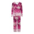 thumbnail image 3 of Lorytime Cute Christmas Pjs Sets for Women Snowflakes Long Sleeved V-Neck Tops Elastic Waist Pants Casual Loungewear, 3 of 4