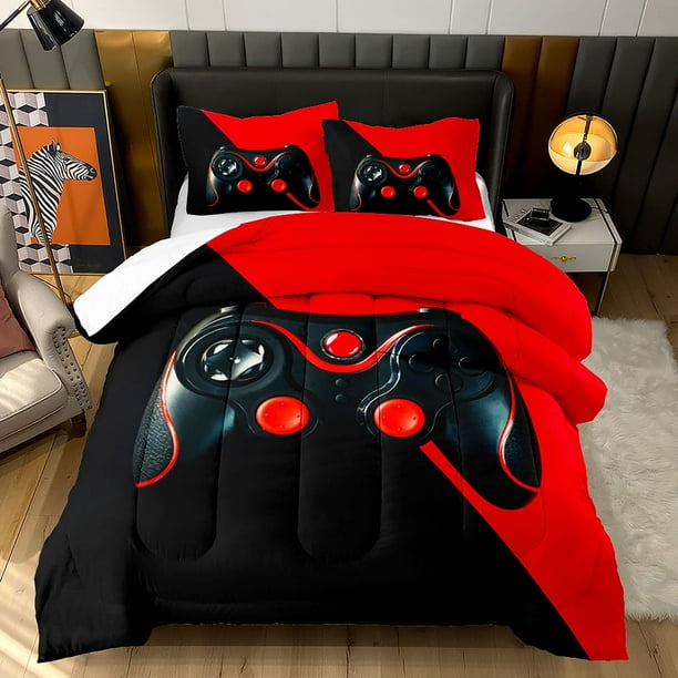 Gamer Comforter Sets for Teen Boys, Gaming Bedding Sets Twin Set,Video