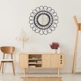 thumbnail image 2 of 1Pc Home Mirror Wall Hanging Rattan Mirror Woven Decorative Mirror (Black), 2 of 4