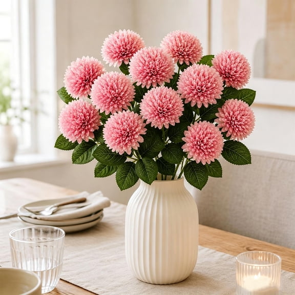 Artificial Chrysanthemum Flower, Realistic Faux Floral Stem, Fall Harvest Thanksgiving Decor, Wedding Party Bouquet, Holiday Table Centerpiece Photography Decoration