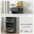 thumbnail image 3 of PORKISS Shoe Cabinet, Wood Entryway Cabinet with 2 Flip Drawers, Modern Shoe Rack with Drawer and Adjustable Panel for Hallway, Grey, 3 of 12