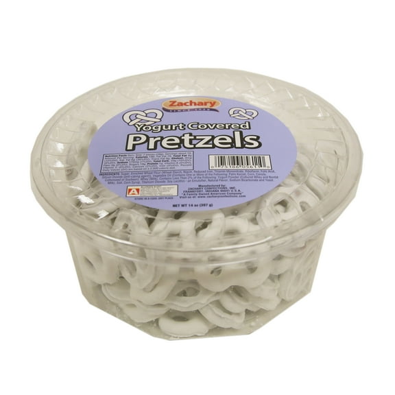 Zachary, Yogurt Covered Pretzels, 14 oz. Tub Contains: Soy, Milk, and Wheat.