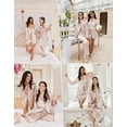 thumbnail image 4 of Ekouaer Satin Pajama Set for Women Button Down Pj Set Long Sleeve Top and Shorts 2 Piece Loungewear Summer Soft Sleepwear, 4 of 7