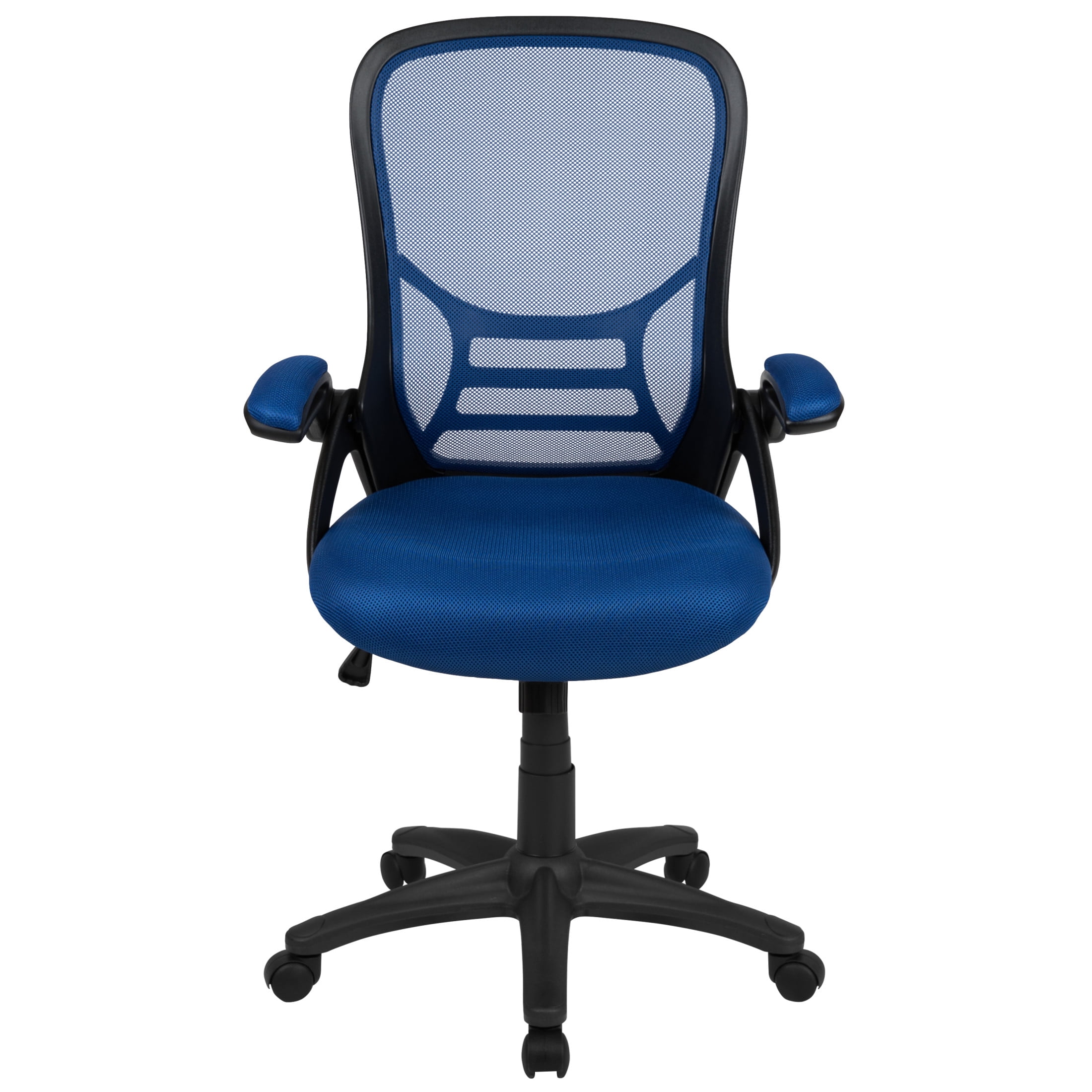 Flash Furniture Porter Ergonomic Mesh High-Back Swivel Office Chair with Flip-Up Armrests, Blue