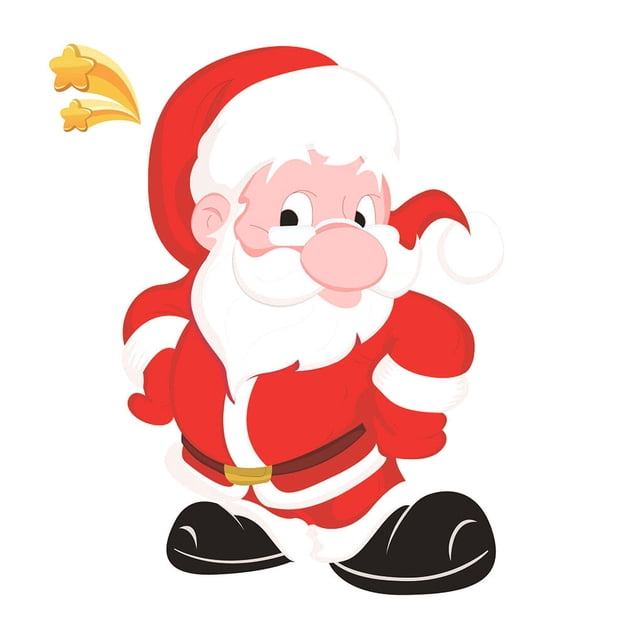 pitrice Christmas Static Sticker Fridge Window PVC Decal Home Office Shop Self-adhesive Decoration, Santa Clause