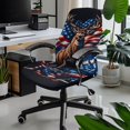 thumbnail image 2 of POLERO All-in-one Office Chair Slipcover with American Flag Buck Deer, Elastic Brushed Fabric Removable Anti Dust Cover for Home Gaming and Executive Office, 2 of 7