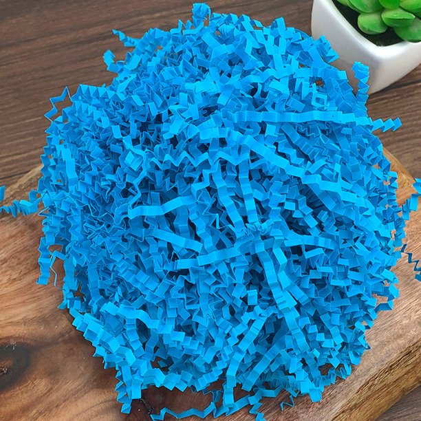 Relleno de canasta de Pascua de papel de papel cortado con arrugas de 100 g (azul)
