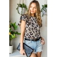thumbnail image 4 of ABPHQTO Blusa de leopardo con cuello en O sin mangas con volantes para mujer, 4 of 5