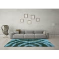thumbnail image 3 of Ahgly Company Indoor Square Abstract Light Blue Modern Area Rugs, 4' Square, 3 of 4