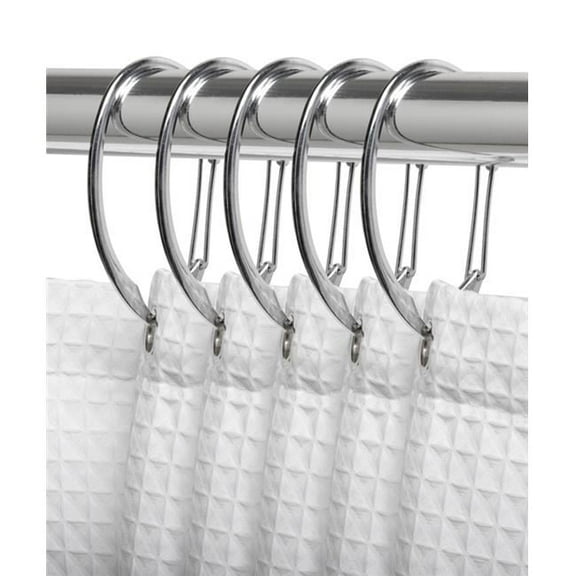 Utopia Alley  Shower Curtain Rings for Bathroom Chrome - Set of 12
