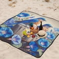 thumbnail image 6 of Bluebirds on Wooden Fence and Flower Picnic Blankets Extra Large 78"x78" Beach Blanket Waterproof Sandproof Outdoor Mat for Camping Travel Park, 6 of 6