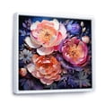 thumbnail image 2 of Designart "Pink Peonies Charm I" Floral Floater Framed Wall Decor, 2 of 7